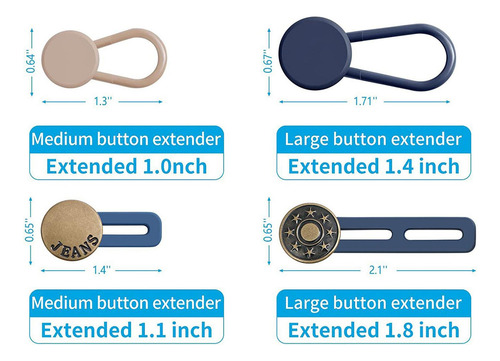 - Extensor De Cintura Para Pantalones, 12 Unidades, Sin