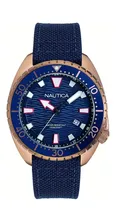 Comprar Reloj Nautica Hombre Naphas903 Hammock Dorado Y Cuero Wr100m