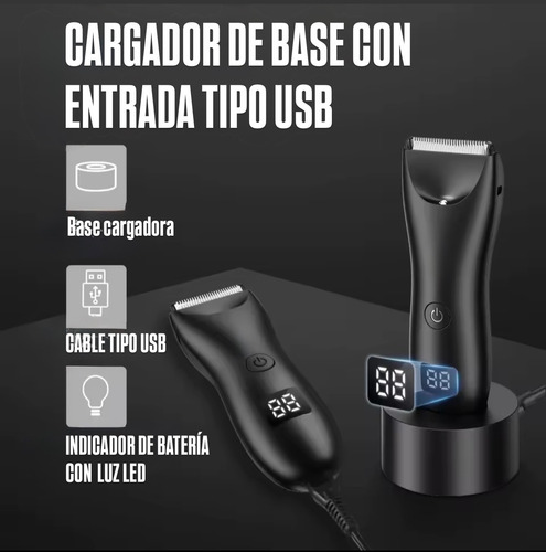 Afeitadora Eléctrica Profesional Resistente Agua Rasuradora Plateado