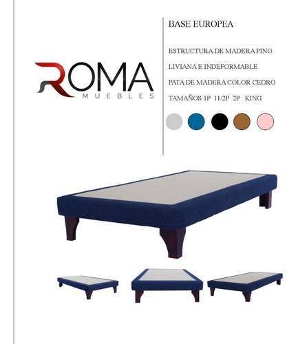 Imagen 4 de 4 de Base Cama 1 Plaza Box 90x200 Cms