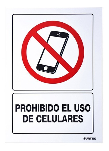 Señal Prohibido Uso Celular 25x36cm Surtek Ses51 29915197