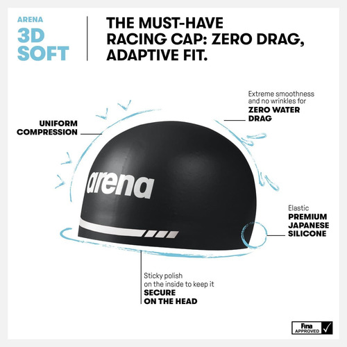 3d Soft Usa - Gorro De Natación Unisex De Silicona Adu...
