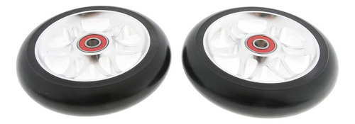 2 Piezas Rueda Scooter Parte Reempalable Multiusos Plata