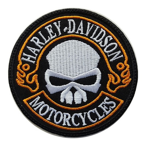 Parche Bordado Casco Harley Davidson Motorcycles Redondo