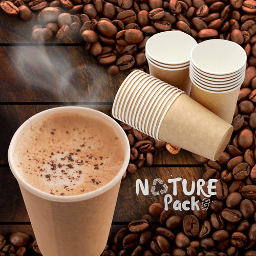200un Copo Papel Bio Café 140ml Personalizado Cor Marrom