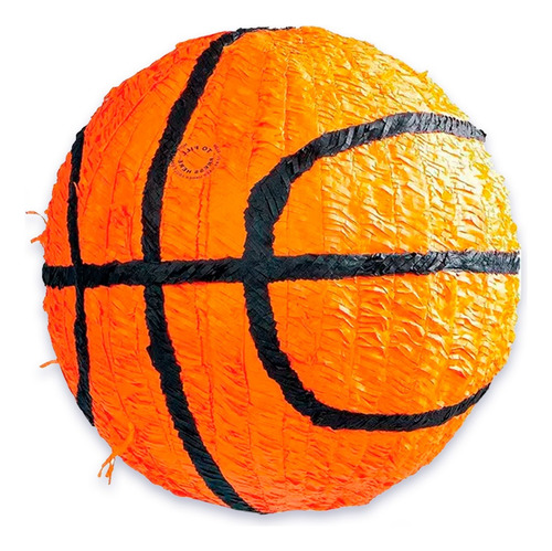 Piñata Cumpleaños De Papel Pelota De Basquet Adorno Deco Naranja - Negro Basquet Chica