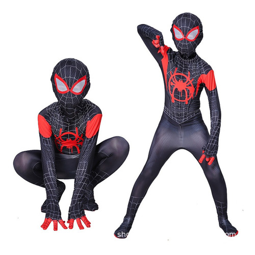 Disfraz De Spider-man Miles Morales Para Cosplay Para Niños