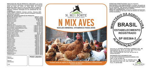 N Mix Aves 1kg Aumenta Imunidade + Crescimento + Peso + Ovos