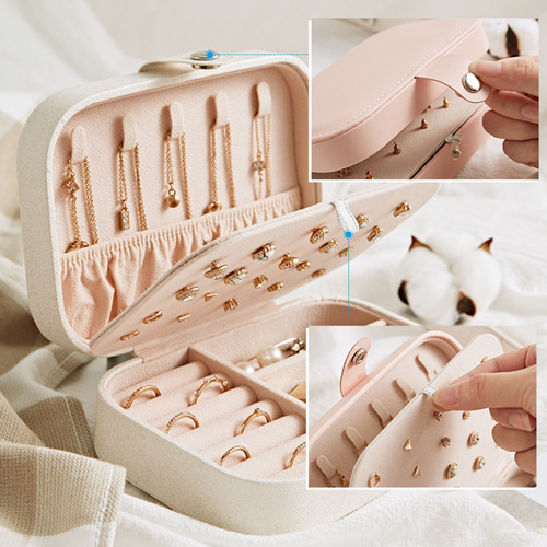 Caja De Joyería Para Las Mujeres De Doble Capa De Viaje