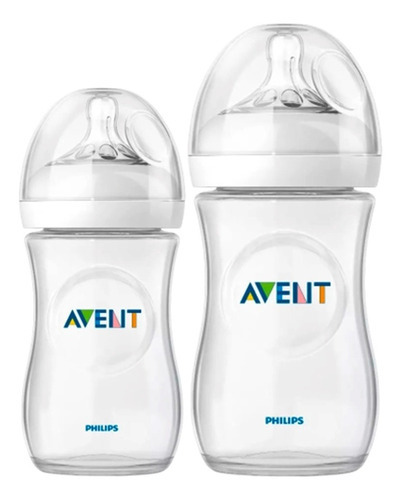 Kit 02 Pcs Mamadeira Petala Avent Anticolica 260/330ml Cor Transparente Sem Desenhos