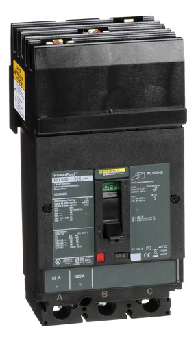 Hda36050 Circuit Breaker, Powerpact H, 50a, 3 Pole, 600vac,