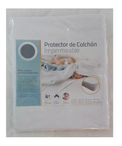 Imagen 2 de 8 de Cubre Colchon Impermeable Protector Toalla Y Pvc 1 Plaza