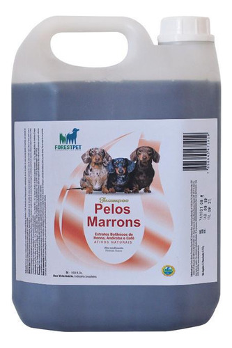 Shampoo Pelos Marrons Forest Pet 5 Litros