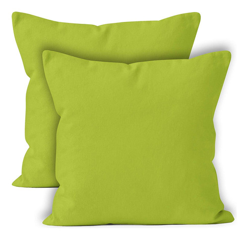 Juego De 2 Fundas De Almohada Cuadradas Decorativas Verde Li