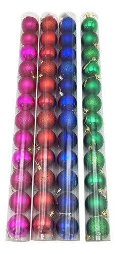 Bolas Navideñas X12 5cm, 3 Texturas, Colores Surtidos, En Tu