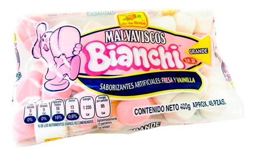 De La Rosa Malvaviscos Bianchi grande blanco y rosa 400gr