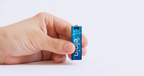 2 Pilhas Recarregável Aa Tipo C Com Cabo 2000mah Elgin