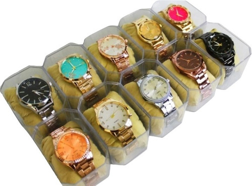 Kit Com 10 Relógios Feminino+caixas Atacado Lote Revenda