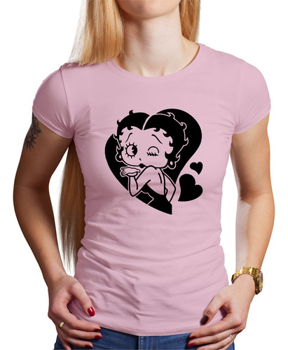 Polo Dama Betty Boop Corazon (d1718 Boleto.store)