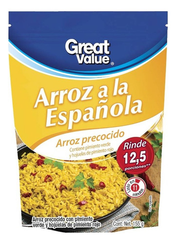 Arroz Great Value Precocido A La Española 155 G