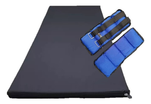  Combo Colchoneta De Gimnasia + Par Tobilleras 1.5 Kg Gym