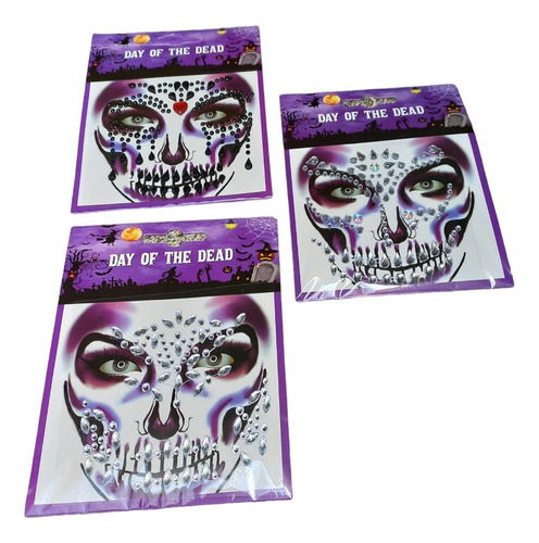 15 Fabulosos Sticker Face Gems Maquillaje Catrina Halloween 