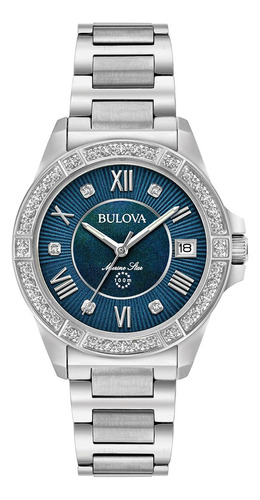 Reloj Bulova Ladies Marine Star Diamond De Acero Inoxidable 