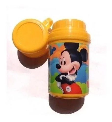 Garrafa Infantil Garrafinha Escolar Com Caneca Mickey Mouse