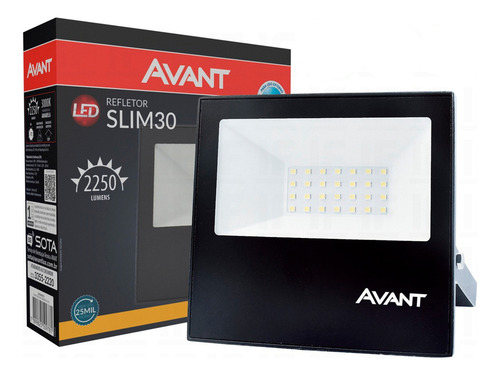 Refletor Holofote Led Smd 30w Branco Quente 3000k Bivolt