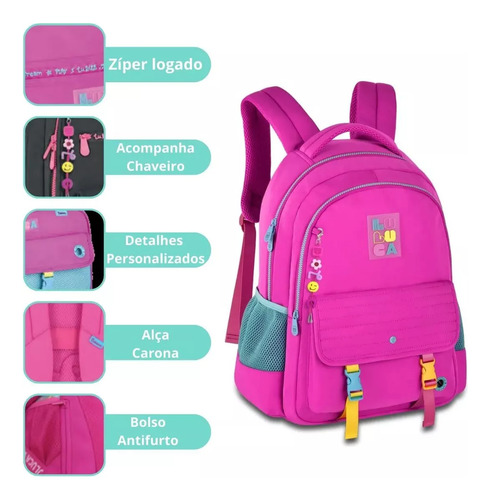 Mochila De Costas Escolar Luluca Meninas Lançamento Lu24601