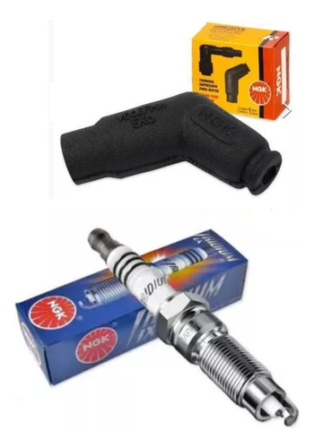 Vela Iridium Ngk + Cachimbo Ngk Titan 150 Bros150 Fan 150