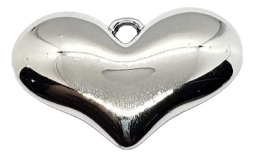 Corazon Plastimetal Plateado 62x40mm Bisutería 25 Pzs