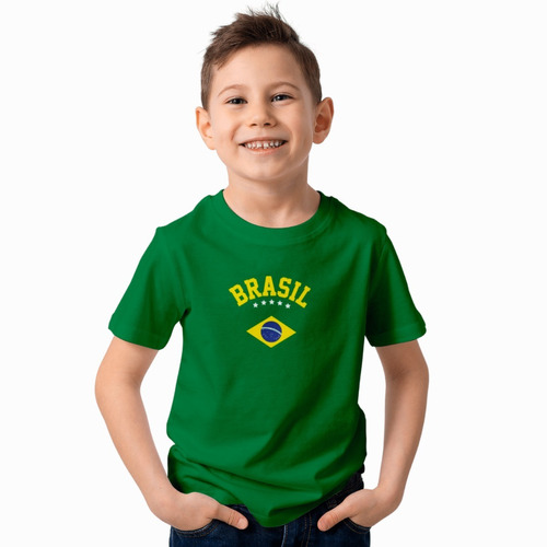 Camiseta Brasil Verde Amarela Torcedor Copa Do Mundo