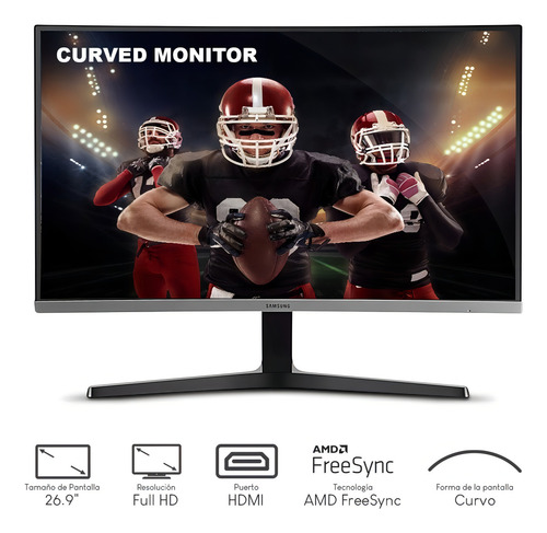 Monitor Gamer Samsung C27R500FHL con pantalla de 27" 60Hz y resolución Full HD Negro