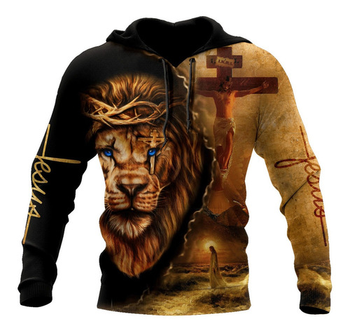 Dios Capucha Con Sudadera León Y Jesús Capucha Con Sudadera