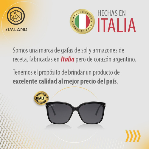 Imagen 6 de 10 de Lentes Sol Anteojos De Sol Italianos Rimland Bridget Negro