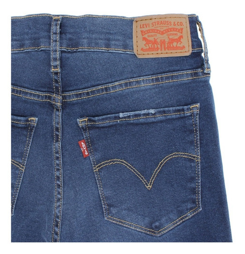 Imagem 3 de 4 de Calça Jeans Azul Feminina Cintura Alta Super Skinny Detalhes