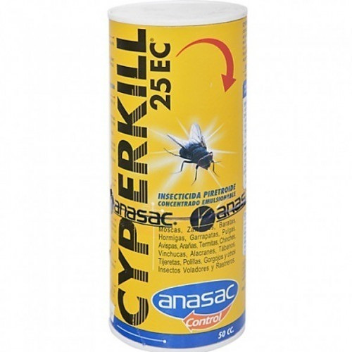 Cyperkill 25ec Anasac50cc Insecticida Piretroid Largo Efecto