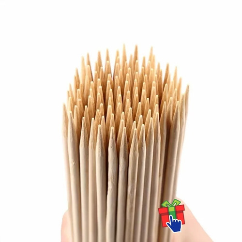 Imagen 4 de 5 de Palitos Madera Brochette 30cm X 1000 Pinches Duros Brocheta