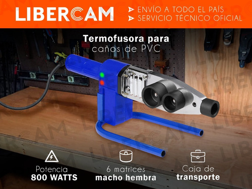Imagen 3 de 10 de Termofusora 800w + 6 Boquillas + Maletín Agua Gas 220v