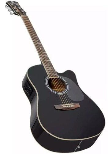 Violão Eletroacústico Folk Aço P10 Ge-30bk Preto Harmonics