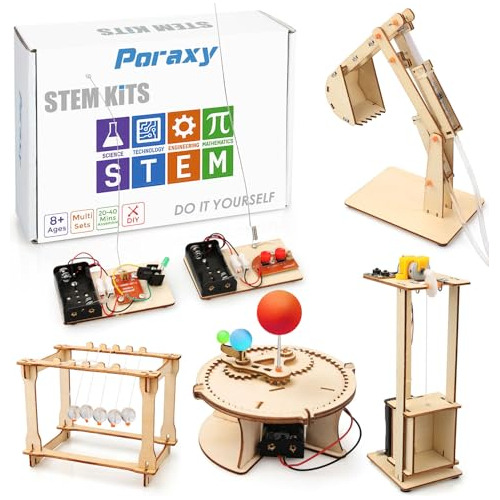 5 Juegos Stem Kit Kits De Construcción De Madera Ensam...