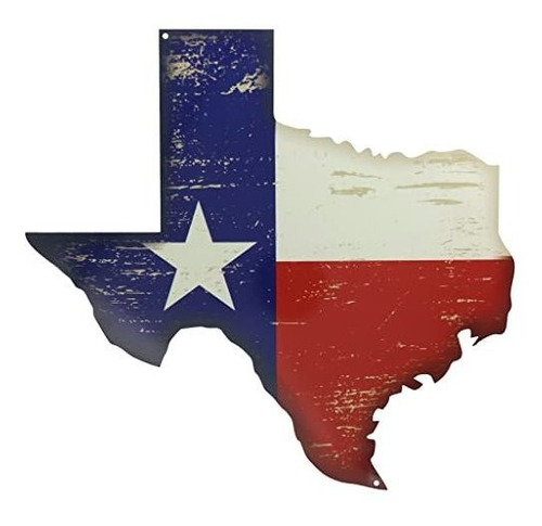 Texas Vintage State Flag Metal Tin Sign Wall Décor, Texans L