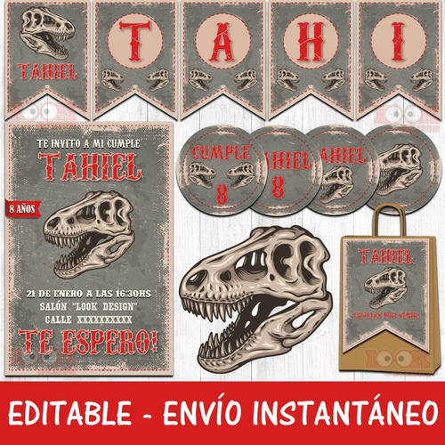 Kit Imprimible Candybar Dinosaurios Mod 5 100% Editable