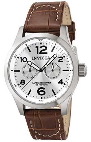 Invicta 0765 I-force Reloj De Cuero Marrón Con Esfera Platea