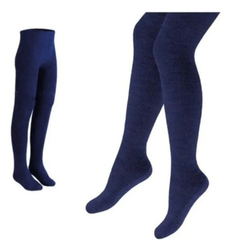 Medias Panty Can Can Niñas Escolares Algodón Lisas Azul Marino Liso 11-12