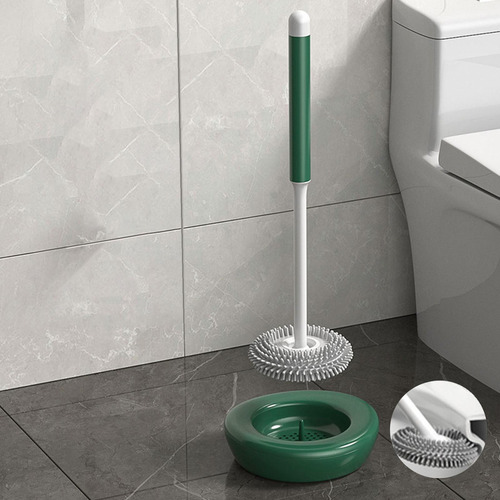 . Escova E Suporte De Vaso Sanitário, 360° Verde Com Base
