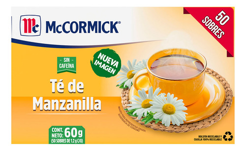 Té De Manzanilla Mccormick 50 Sobres 60g