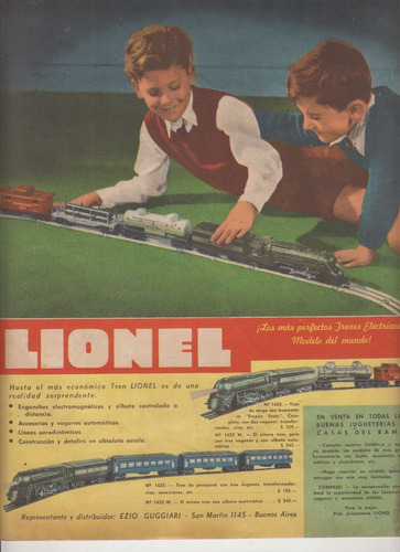 1947 Publicidad Vintage Trenes Electricos Lionel Argentina