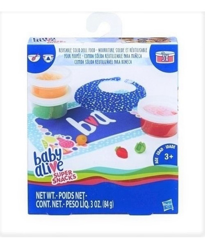 Comidinha Baby Alive Brinquedo 3 Potinhos + Acessórios